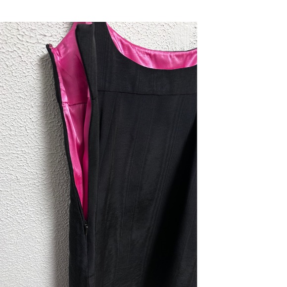 vintage milly of new york black mini dress with pockets and pink satin lining - Picture 6 of 8
